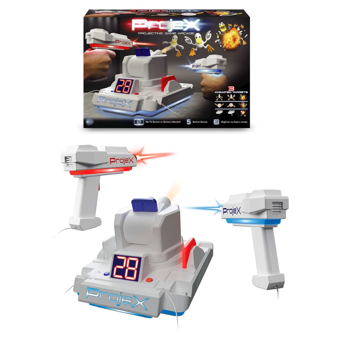 Ігровий набір для лазерних боїв - ПРОЕКТОР LASER X ANIMATED (2 ігр. бластери, 3 слайда-цілі)