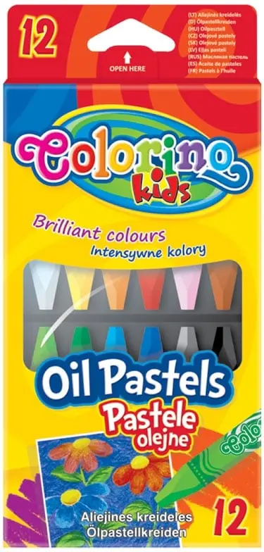 Олівці пастельні масляні 12 кол., в пласт.контейнері COLORINO