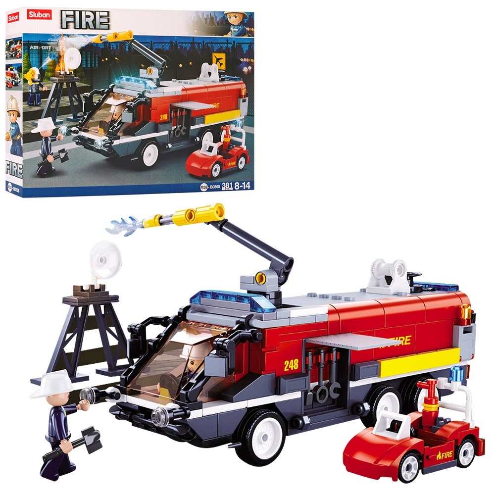 Конструктор SLUBAN M38-B0808 "Fire": пожежна машина аеропорту, машинка, фігурки, 381 дет.