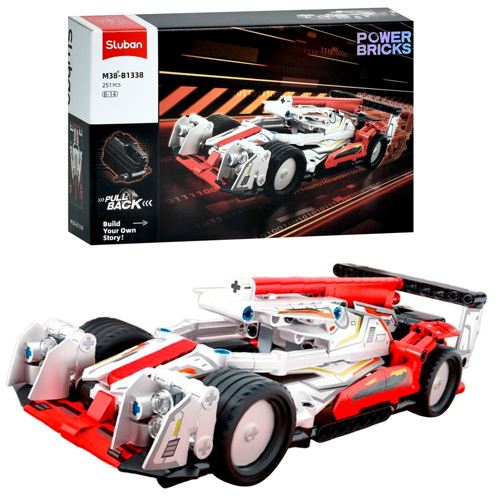 Конструктор SLUBAN M38-B1338 авто серія, гоночна машина, 251дет, в кор-ці, 30-19-6,5см