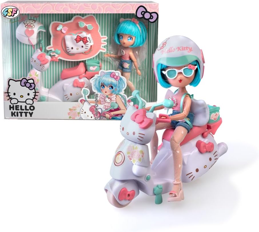 Ігровий набір 4SF MANGA DOLLS серії "Hello Kitty" – КРАСУНЯ ПІНК НА СКУТЕРІ (з аксес.)