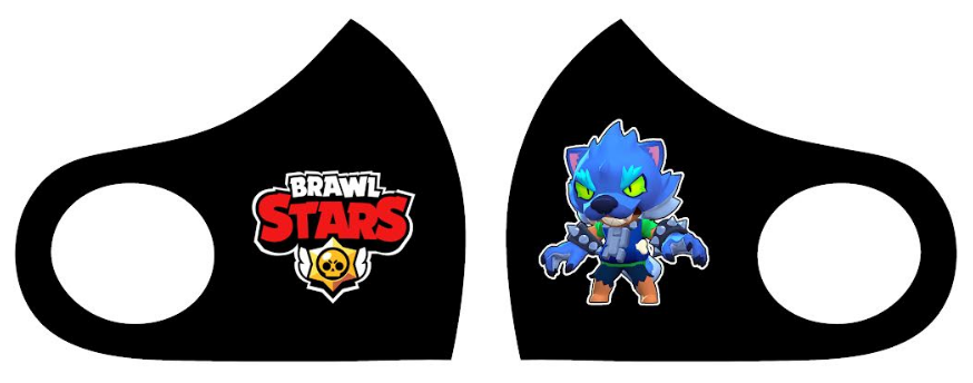 Маска Pitta Print M Brawl Stars Леон Оборотень Black																						