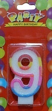 Свічка декоративна (цифра 9), 1 шт - 1 - smarttoys.com.ua