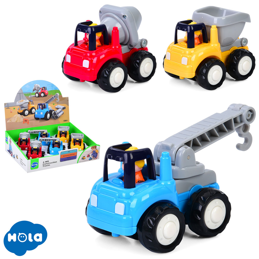 Машинка HE7907 інерц., будтехніка, 6 шт. (3 види) в диспл., 30-22,5-8,5 см.