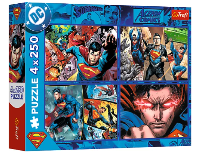 33400 Trefl Пазли "4x250"  Superman Сміливість Супермена