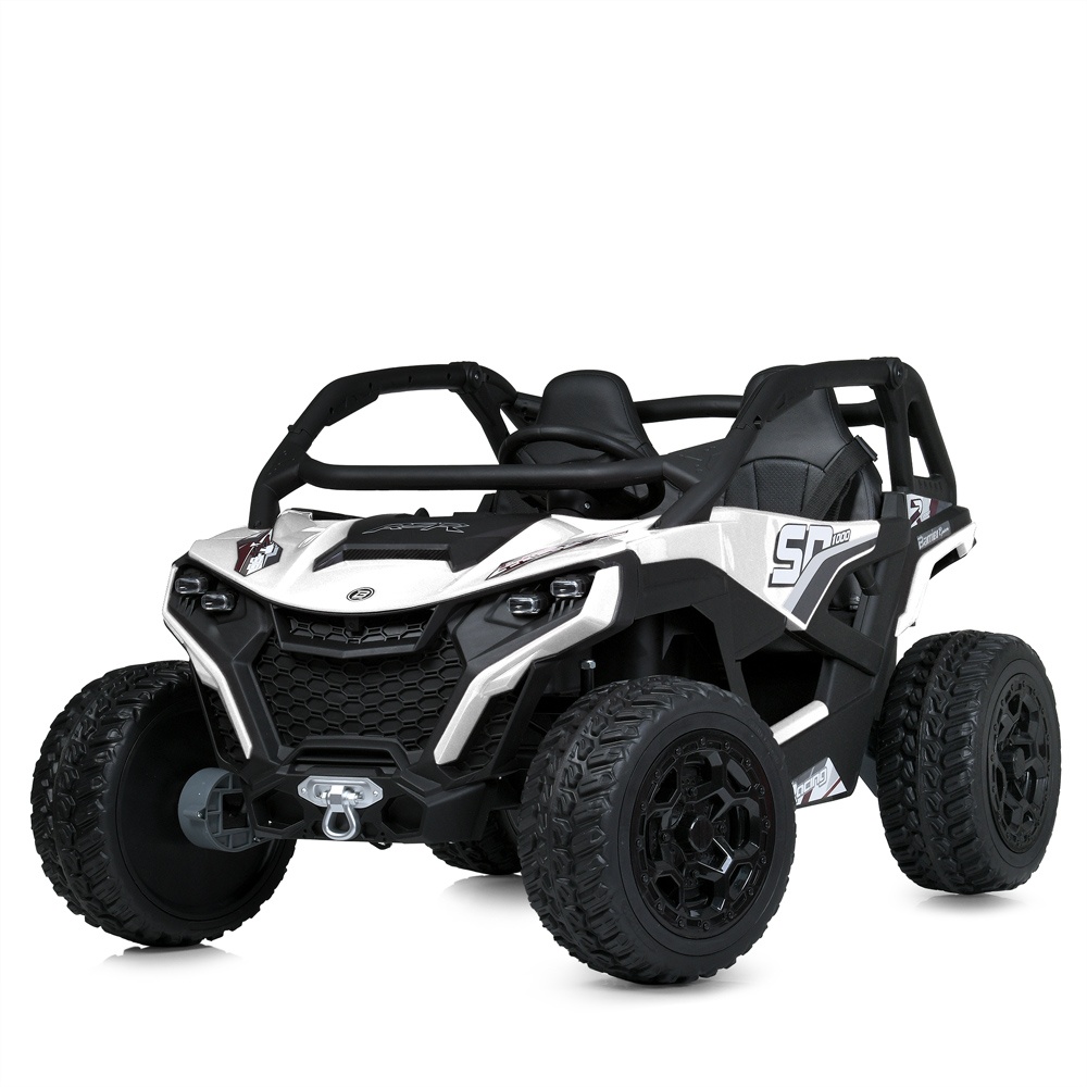 Джип M 6075EBLR-1(24V) 2,4 радіокер., 1акум.24V7AH, 4 мот.75W,MP3,USB,EVA,BT,шкіра,муз.,світло,білий