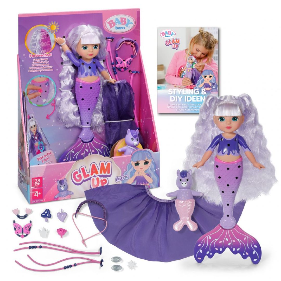 Лялька BABY BORN серії "Glam Up" – РУСАЛОНЬКА АУРА (28 см, з аксес.)