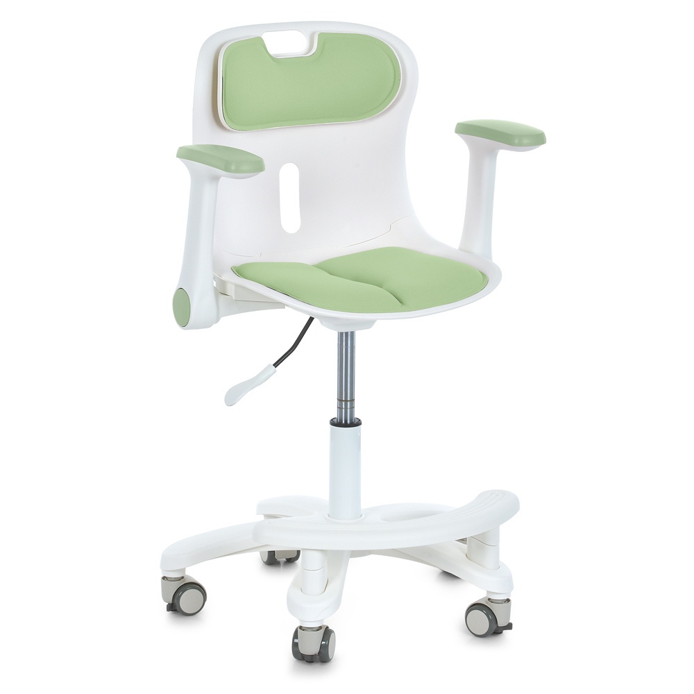 Дитяче крісло M 6151-5 з підлокітником і підніж.,блок.коліс,м'яке сид. і спинка,регул.висота,зелен.
