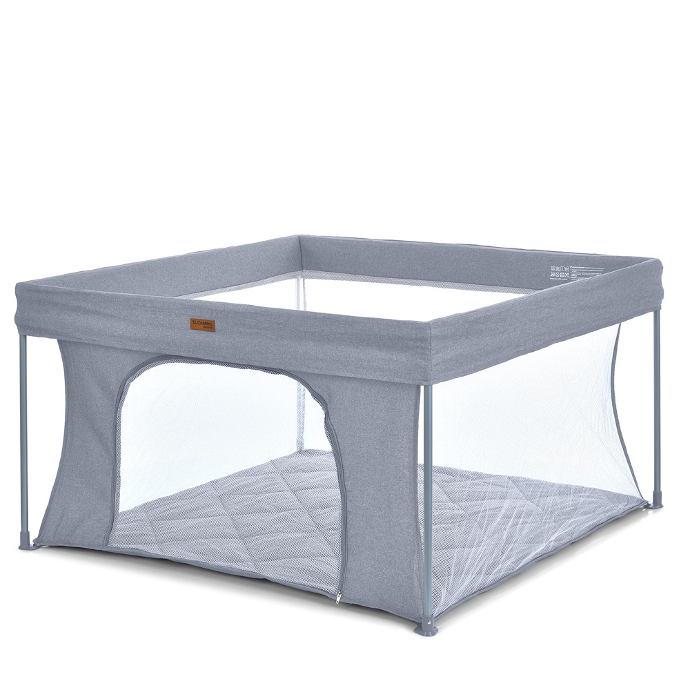 Манеж ME 1196 SWIFT 4 Gray прямокут., дитячий, відкидн. бортик, вхід-змійка, сірий.