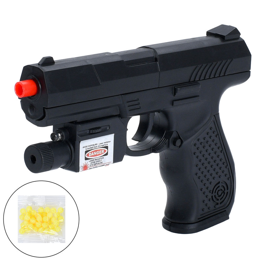Пістолет P9B пластикові кулі, світло, лазер, бат.(табл), кул., 15-20-3 см.