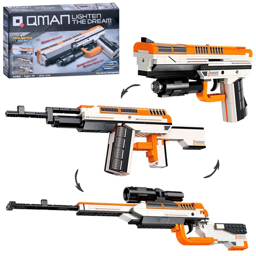 Конструктор Qman 42109  пістолет, 273 дет., кор., 31,5-19-5 см.