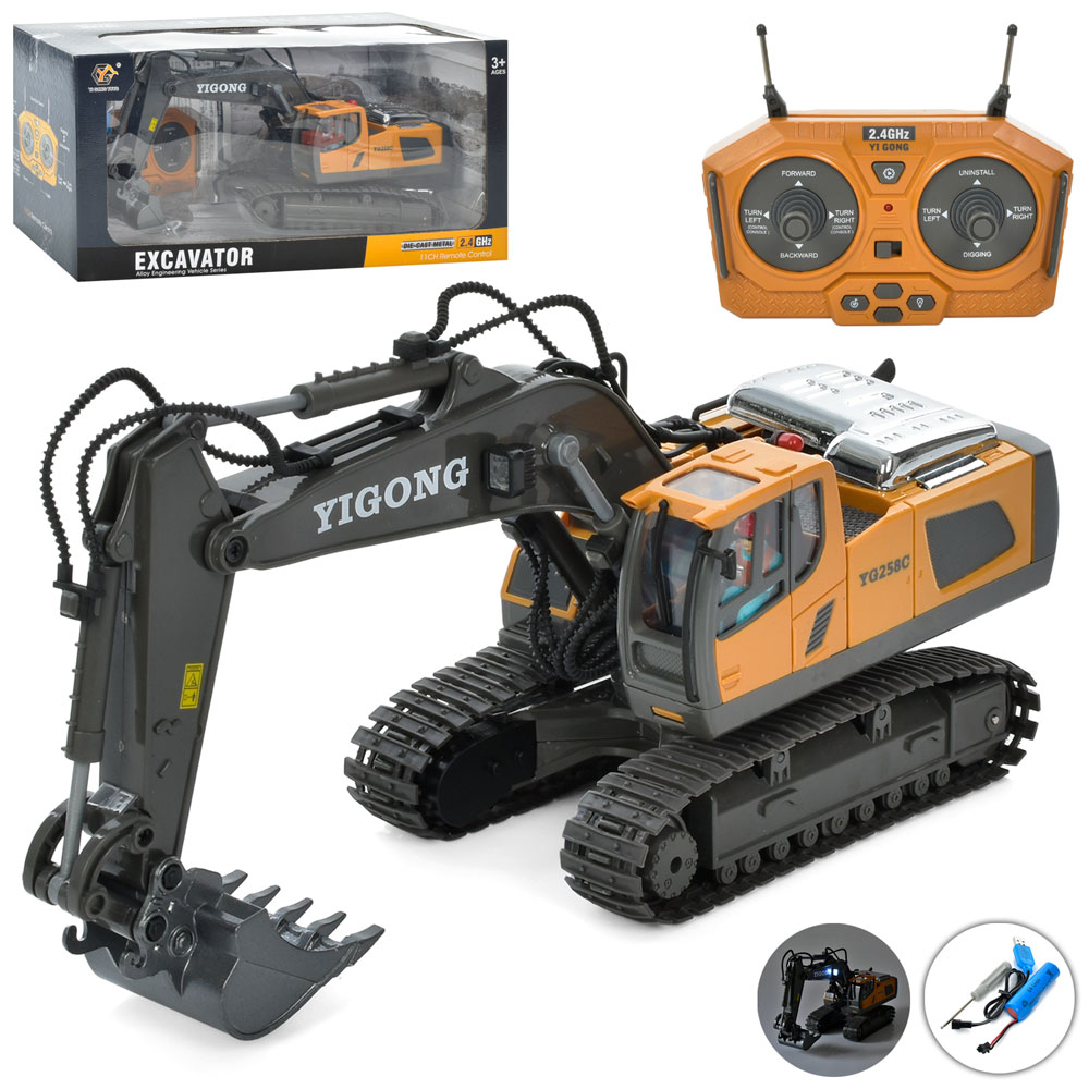 Екскаватор BC1037 радіокер., 2.4G, акум., USB, метал., муз., світло,рухомі деталі,кор.,35-16,5-15см.