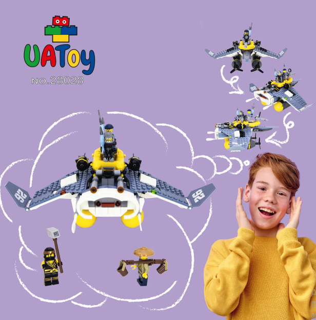 Конструктор UAToy "Бій з бомбардувальником Мантой" серія Відважні ніндзя 392 деталей