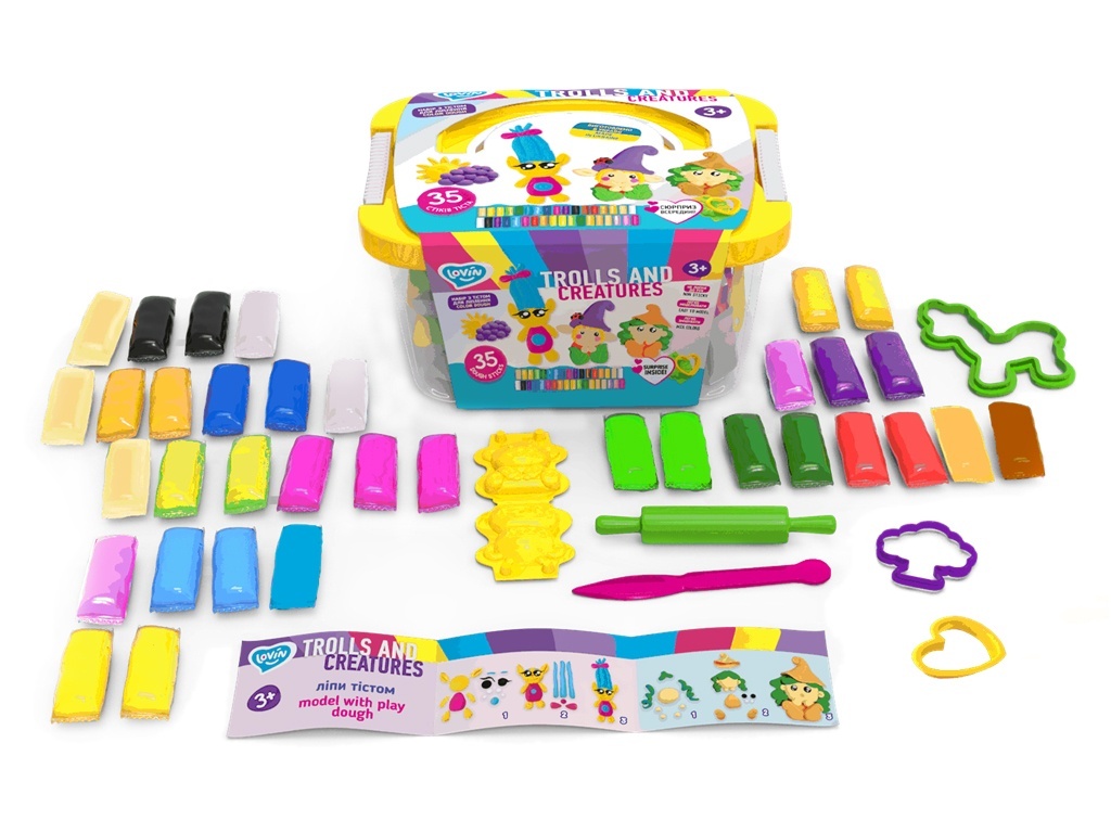 Trolls and creatures box ТМ Lovin Набір для ліплення з тістом