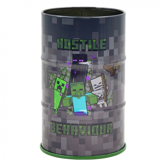 Стакан-підставка бочка Yes "Minecraft" метал, сірий