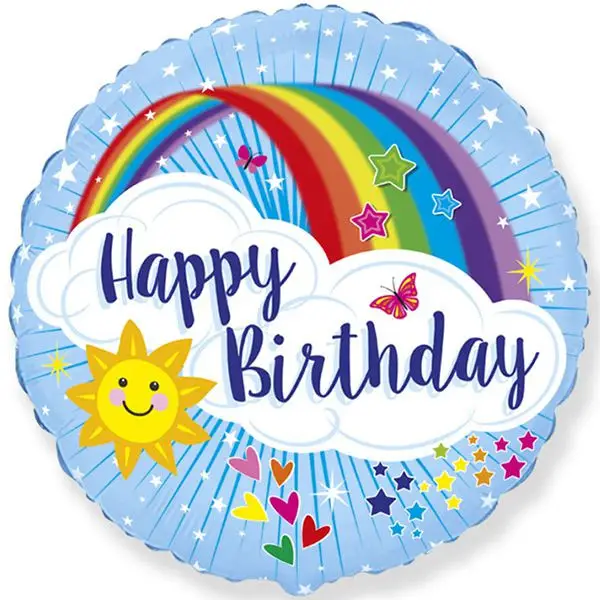 Фольга Happy birthday Радужное небо Flexmetal