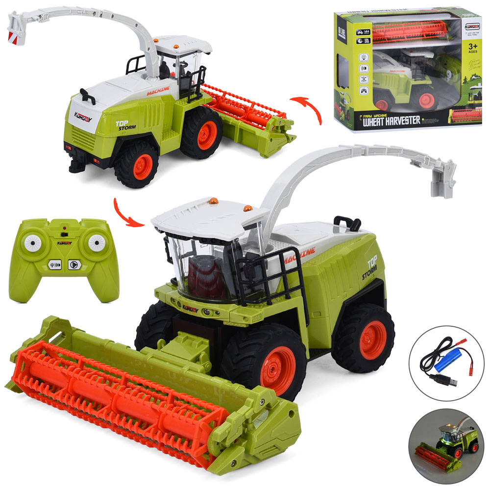 Комбайн 6611 радіокер.2,4G,акум.,1:24,сільськогосподарська техніка,USB,гум. колеса,муз.,світло,