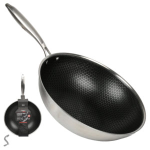 Пательня WOK з антипригарним покриттям "Соти" d28*8см інд. дно, 10385-28