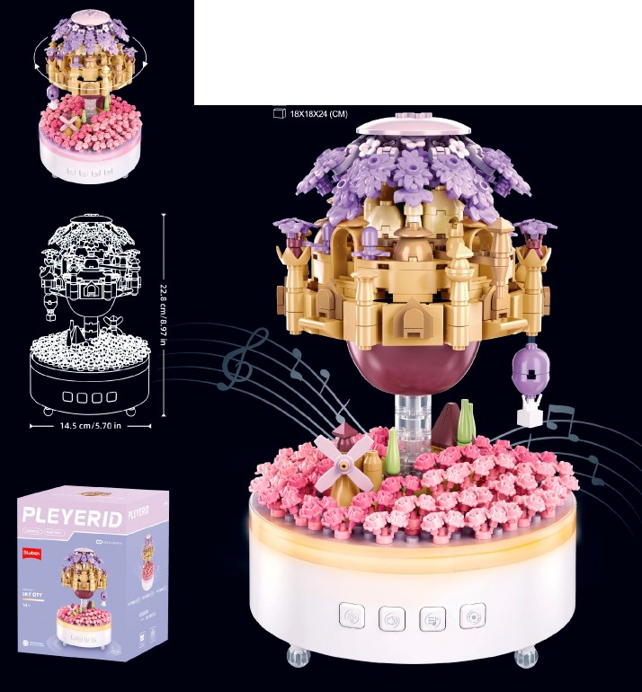 Конструктор SLUBAN M38-P8011 Місто в небі,муз.гра,оберт.,627дет.,USB,муз.,світло,бат.,кор.,18-24-18с