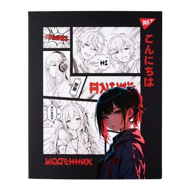 Щоденник шкільний YES інтегральний Anime B&W, А5, 40 аркушів