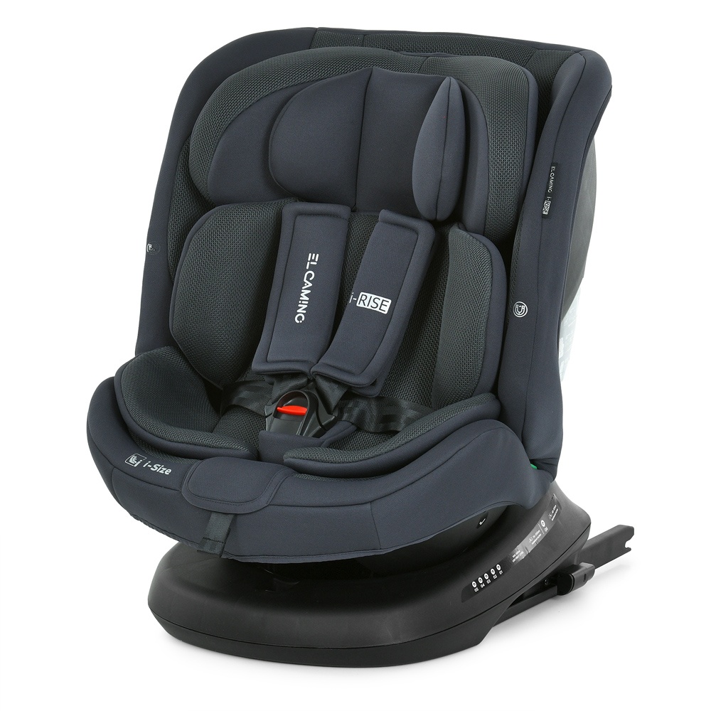 Автокрісло El Camino i-RISE ME 1207 Gray дитяче, i-SIZE R129,зріст дит. 40-150см,рег.підг.360⁰,сірий