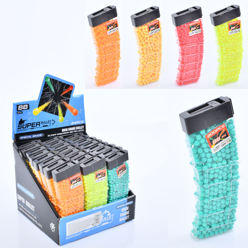 Кулі TD2023132 пластик, колба, 24 шт. (5 кольорів) в диспл., 24-11,5-19 см.