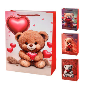 Пакет подарунковий паперовий S "Bear 3D" 18*24*8.5см., R32943-S