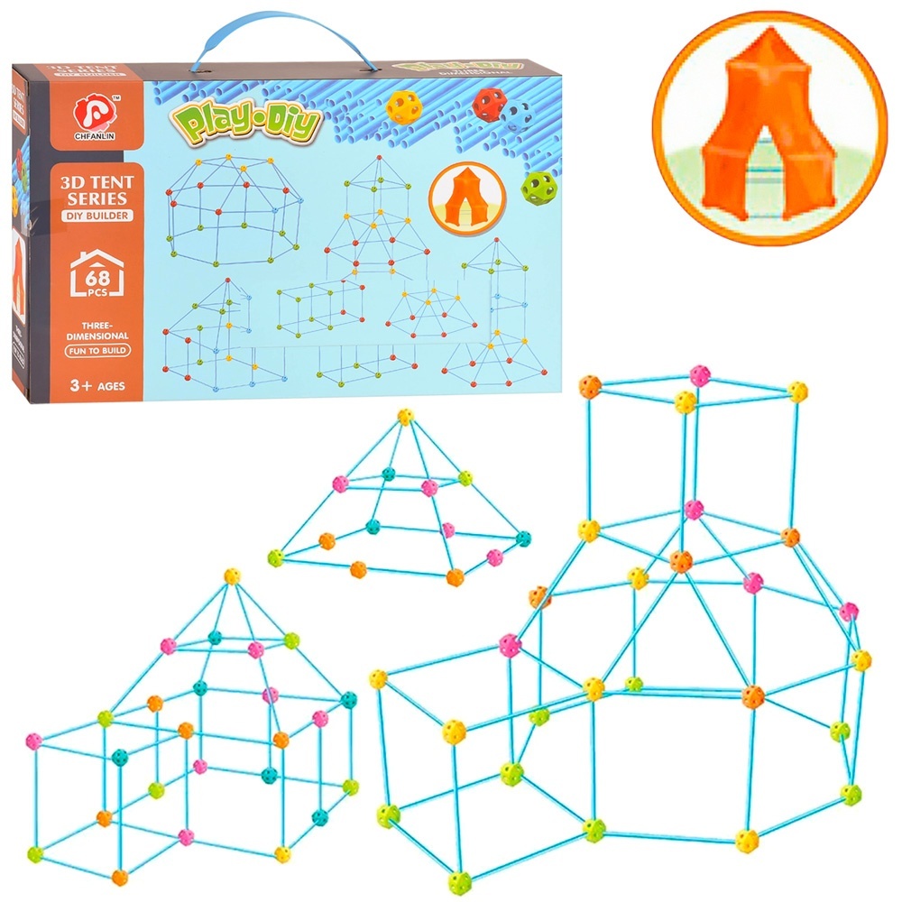 Конструктор 136-3 каркас, тент, 68 дет., світиться, кор., 35-22-6 см.