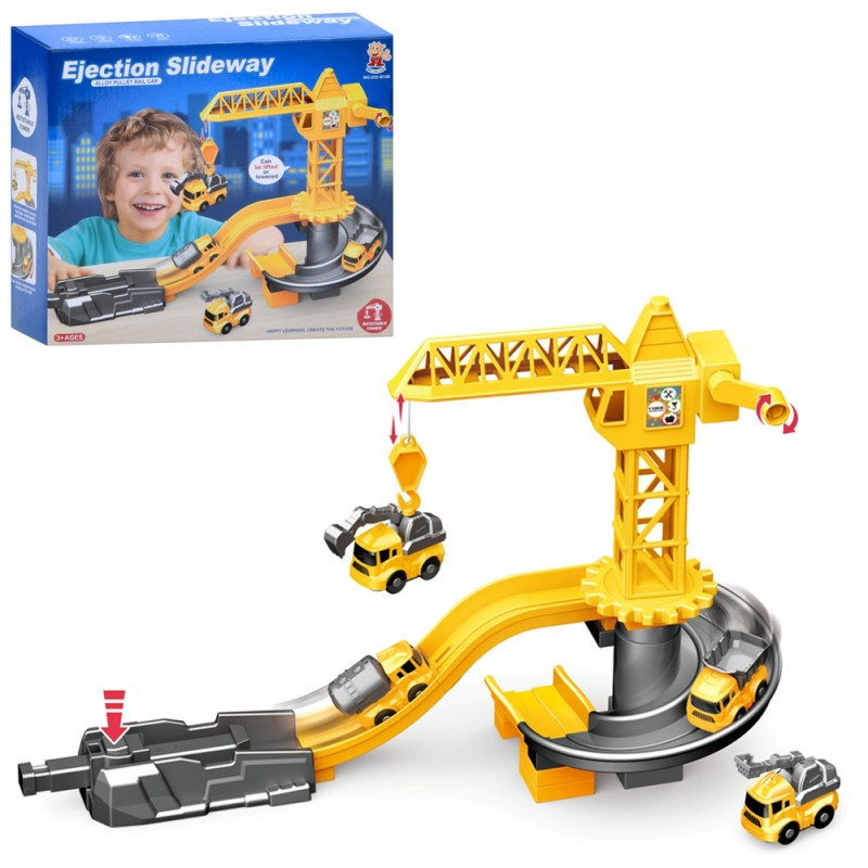 Гараж 222-B126 16 дет., на запуску, машинки 2 шт., підйомний кран, кор., 28-24-9 см.