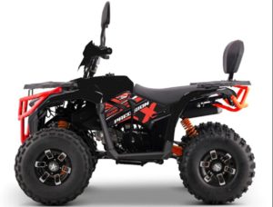 Квадроцикл AX125-2-3  бензиновий 125 см³, авт. F/N/R, перед. та зад. гальма, до 85кг,чорно-черв.