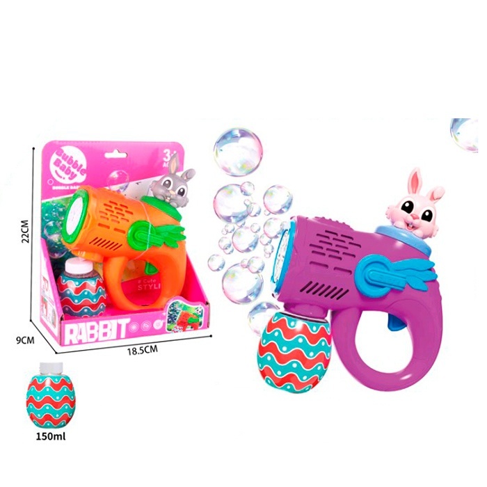 Мильні бульбашки BE-013 пістолет(кролик)запаска2 кольори,бат,кор.19-22,5-9см