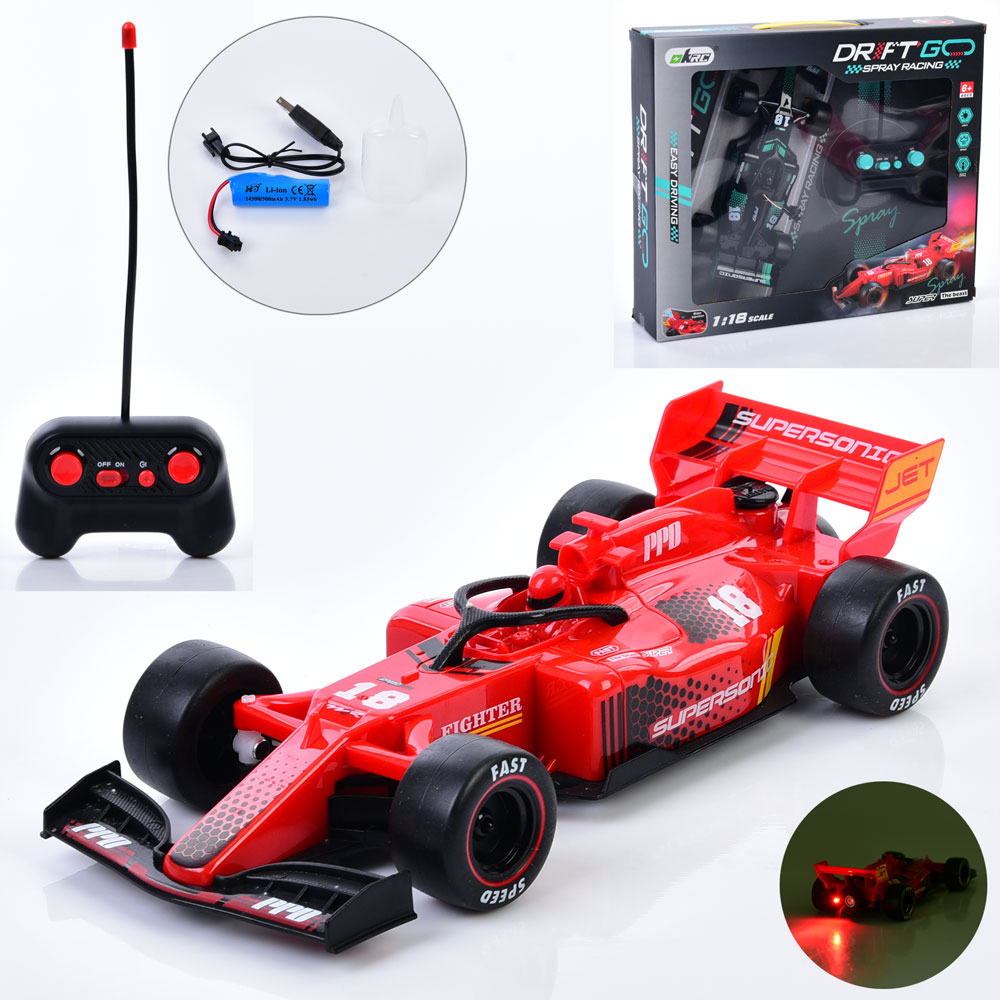 Машина KM663-6 радіокер., 1:18, акум., USB, гоночна, пара/дим, 2 кольори, світло, кор., 33-27,5-7 см