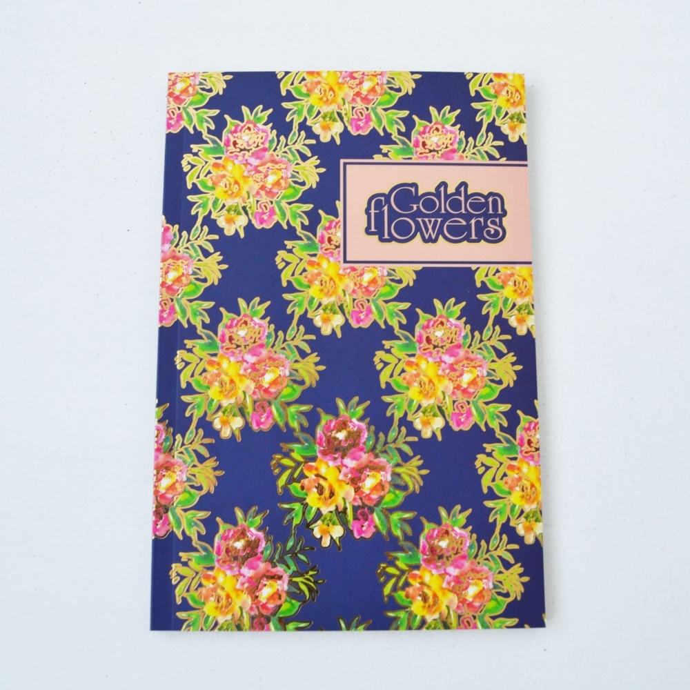 Блокнот TM Profiplan "Golden Flowers" dark blue, A5