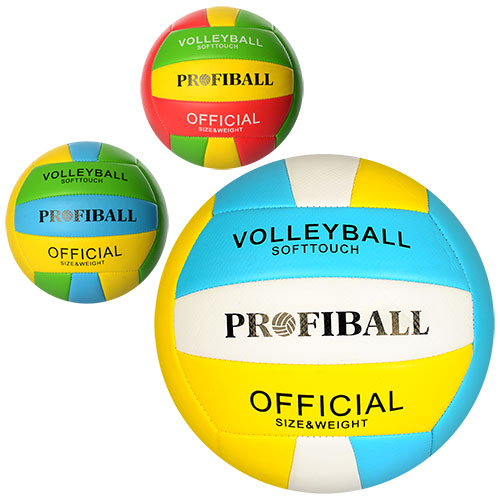 М'яч волейбольний EN 3248 офіц. розмір, ПВХ 2,7 мм., 300-320 г., Profiball, 3 кольори, кул.