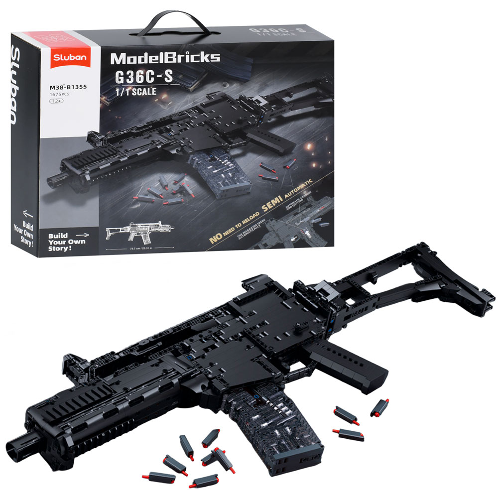 Конструктор SLUBAN M38-B1355 зброя, автомат, 73,7дет, 1:1, 1675дет, кор. 45-38-12,5см