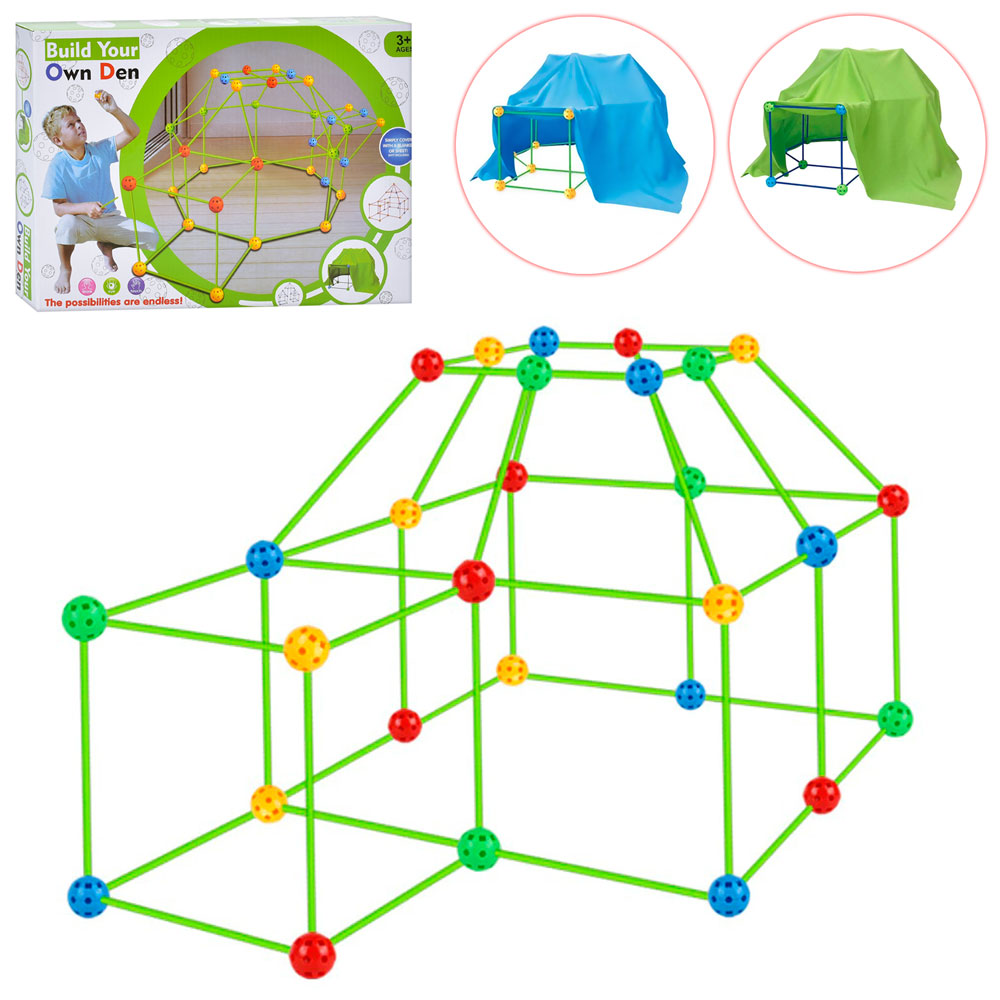 Конструктор 2020-36A намет, каркасний,тканина120-130см,кульки,трубки,2 кольори,кор.34-24-4,5см