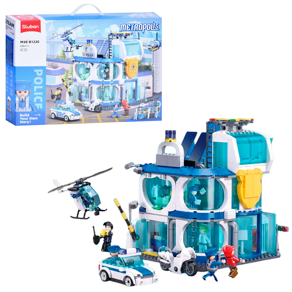 Конструктор SLUBAN M38-B1220 "Metropolis": Центральний відділ поліції, 686 дет.