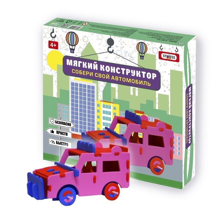 М'який конструктор 6104 "Автомобіль-джип" (рос.), в кор-ці 25,5см-19,5см-3см