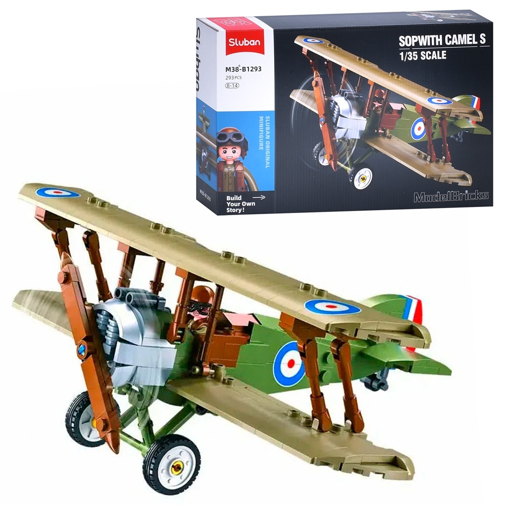 Конструктор SLUBAN M38-B1293 військовий літак, 1:35, 293 дет., кор., 30-19-7 см.