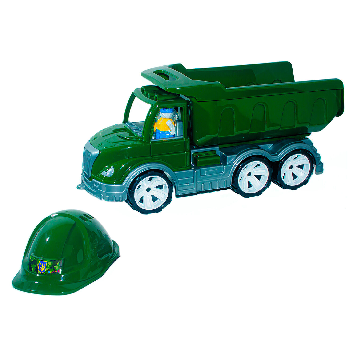 Іграшка дитяча "Самоскид Mati " вiйськовий з каскою, арт 003/8, Бамсик