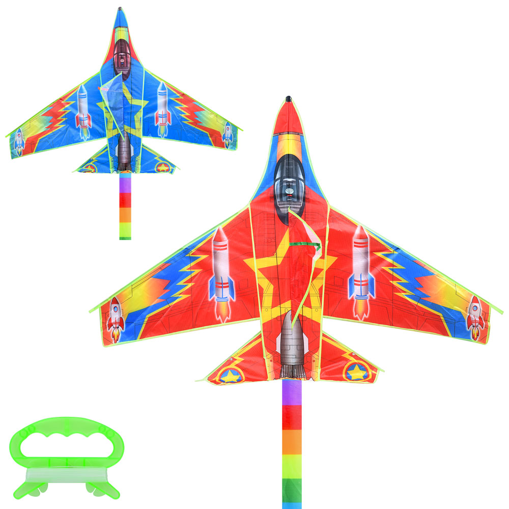 Повітряний змій MR 1158 ширина 127см., довжина 96см., хвіст 148см., літак, 2 кольори, кул.,8-106-2см