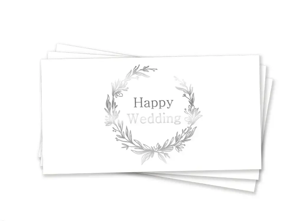 Конверт для грошей "Happy wedding срібне Тиснення"
