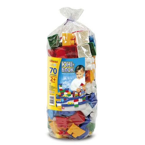 Конструктор дитячий "Юні-блок" (70 дет.) паяний кульок