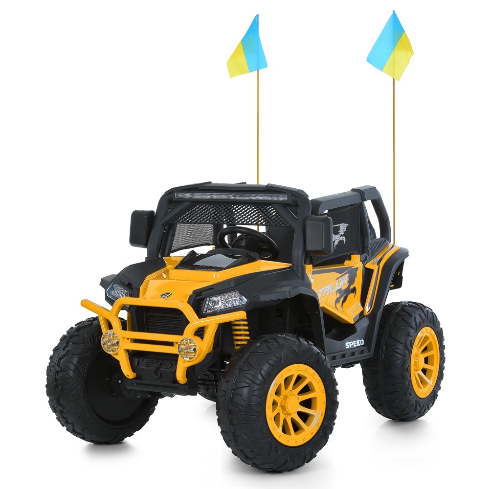 Джип M 6131EBLR-7(24V) радіок.2,4G,4мот.45W,1акум.24V8AH,USB,MP3,TF,EVA,BT,шкіра,муз.,світло,помаран