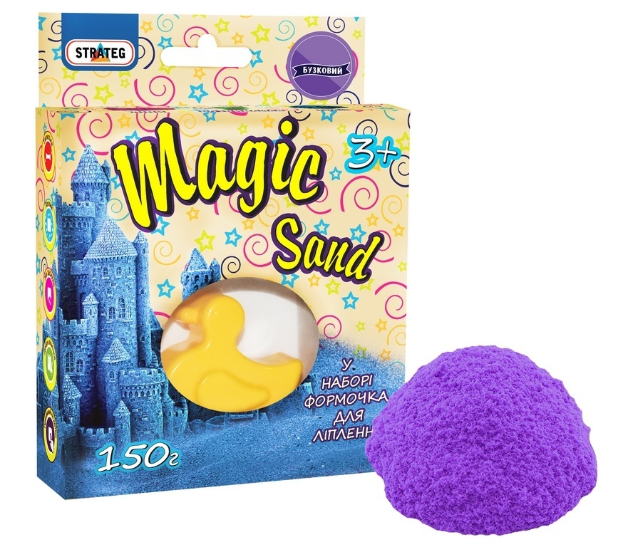 Magic sand бузкового кольору, з формочкою 0,150 кг, у кор-ці 14см-11см-3,2см