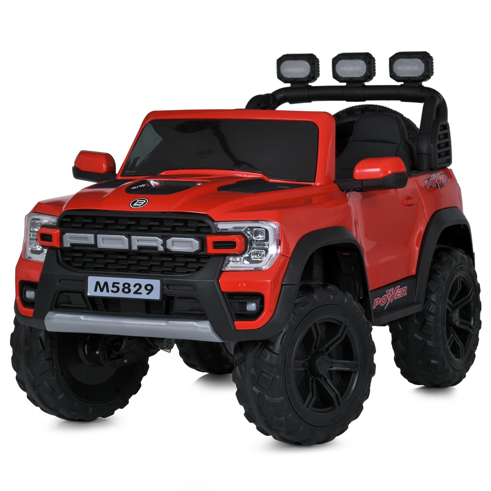 Джип M 5829EBLR-3 радіок.2,4G,1*12V9AH,4*35W,MP3,SD,USB,BLUETOOTH,APP,EVA,шкіра,муз.,світло,червоний