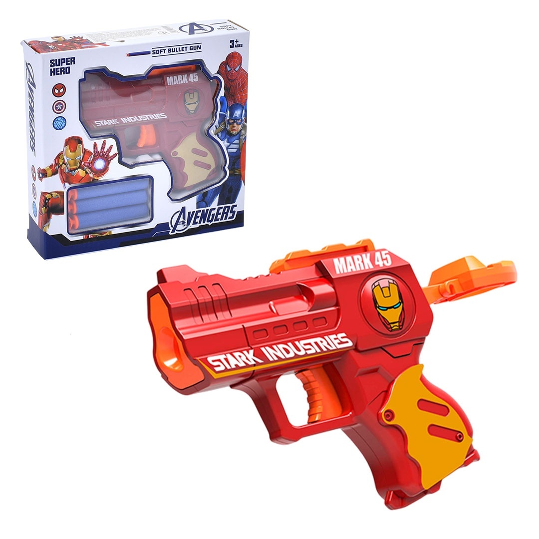 Пістолет 1101 м'які кулі-присоски 3 шт., кор., 18,5-18-5 см.