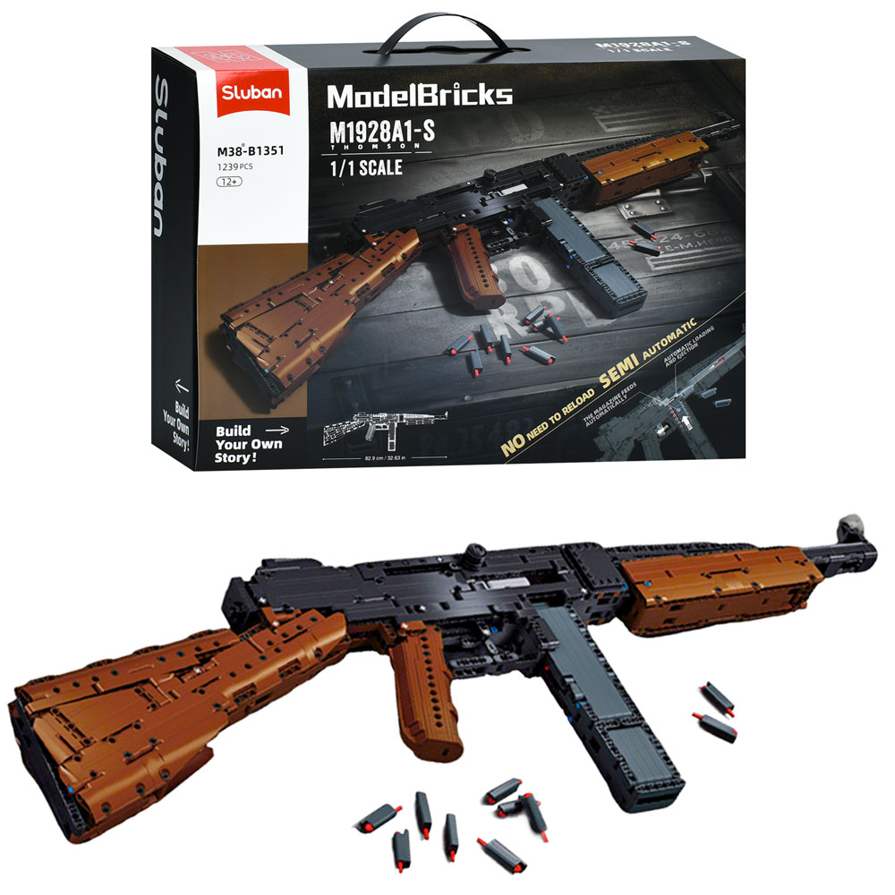 Конструктор SLUBAN M38-B1351 зброя, автомат, 1:1, 1239 дет., кор., 45-33-12,5 см.