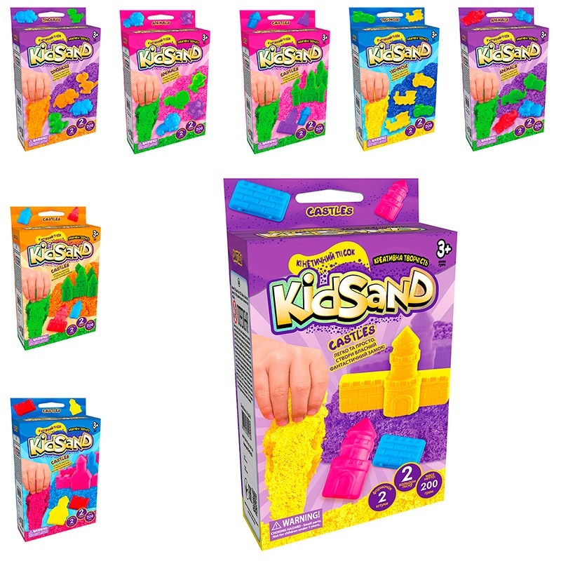 Набір креативної творчості "Кінетичний пісок"KidSand" коробка міні 200 г укр (16) 