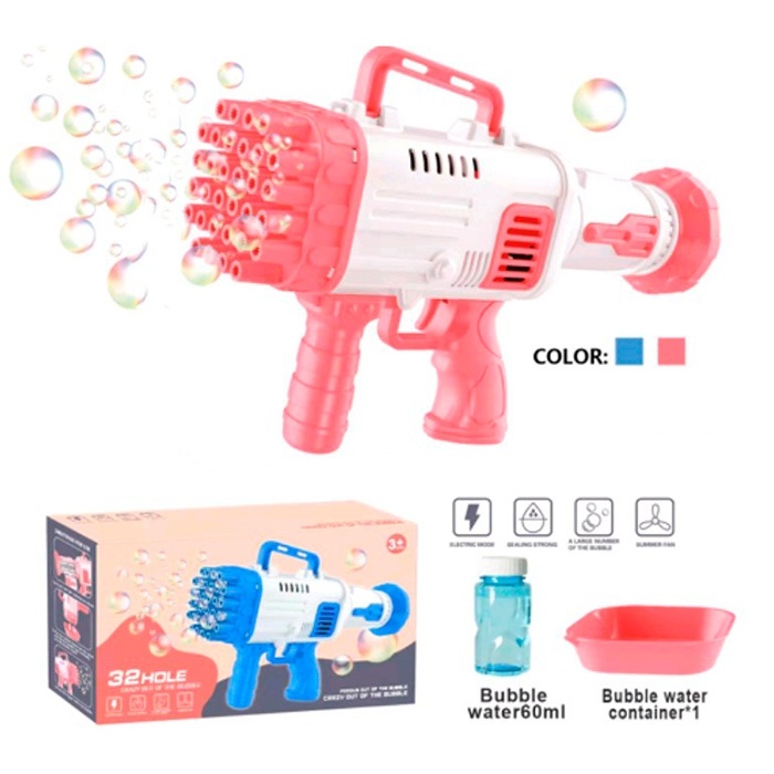 Мильні бульбашки 529-5автомат,28см,зап7,5-3,5см,2 кольори,на бат-ці,в кор-ці, 28,5-16,5-7,5см